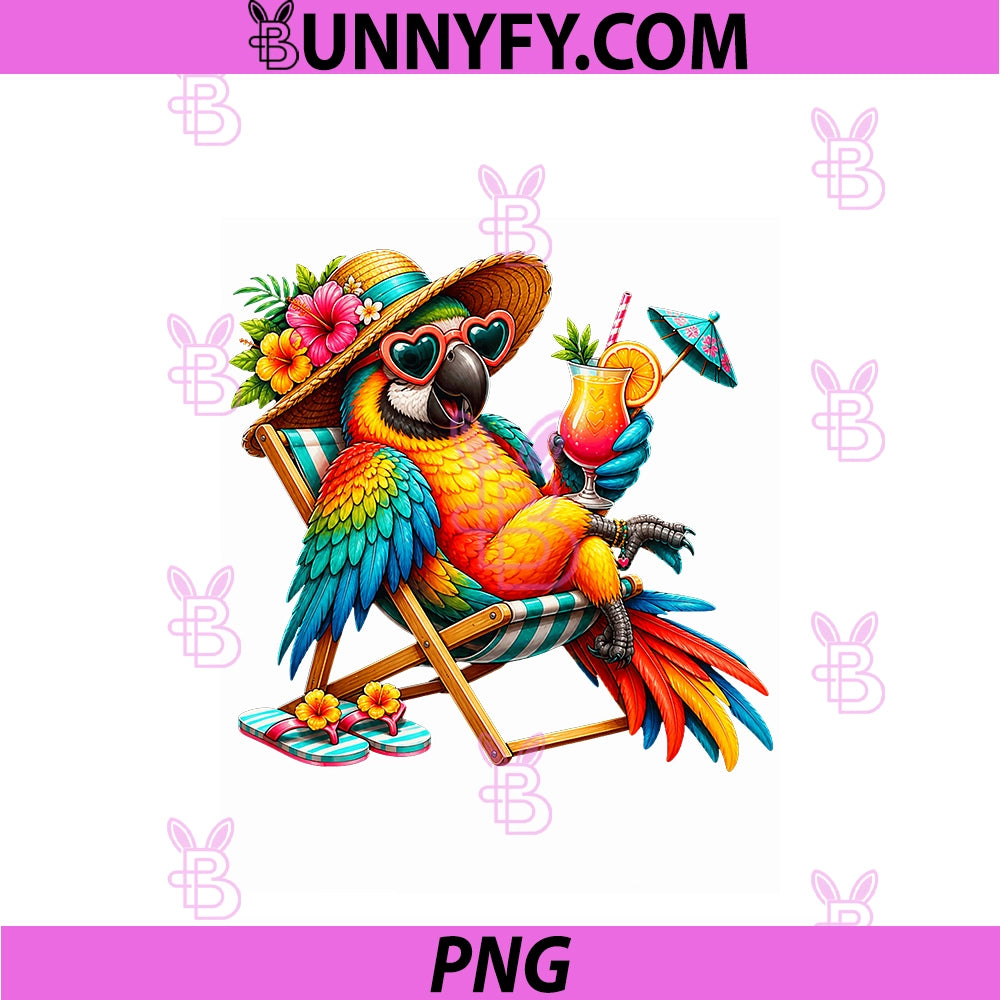 Funny Tropical Bird Summer Graphic PNG, With Floral Beach Vibes PNG