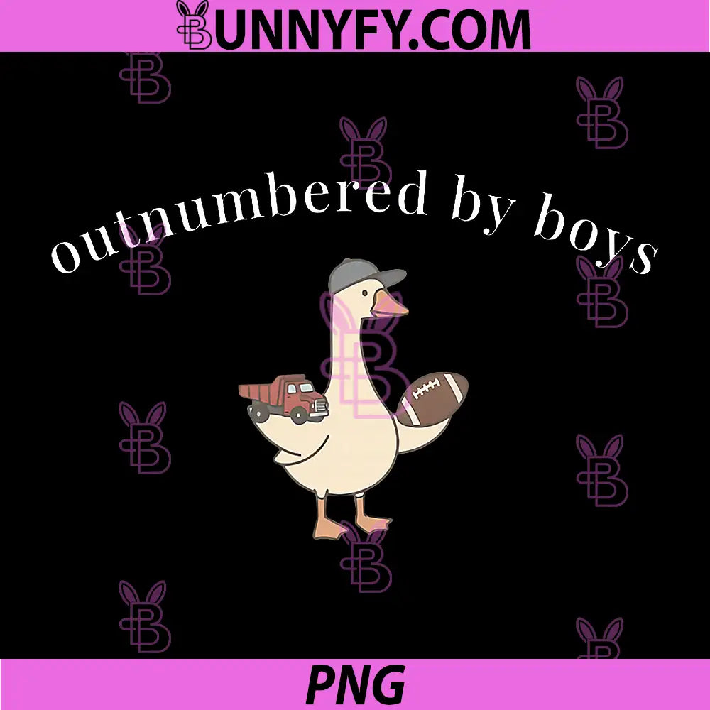 Funny Truck Outnumbered By Boys PNG, Football Moms Sarcastic PNG