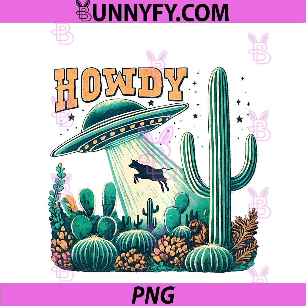 Funny UFO Cow Abduction PNG, Retro Alien Conspiracy Sci Fi 80s PNG