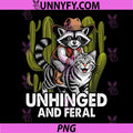 Unhinged and Feral PNG, Raccoon Cowboy Western Vintage PNG
