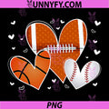 Funny Valentines Baseball PNG, Basketball Football Heart PNG
