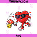 Funny Valentines Day PNG, Pickleball Heart Player Women Girls PNG