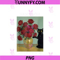 Funny Van Gogh Rose Flowers PNG, Cat Meme Van Gogh Valentine PNG