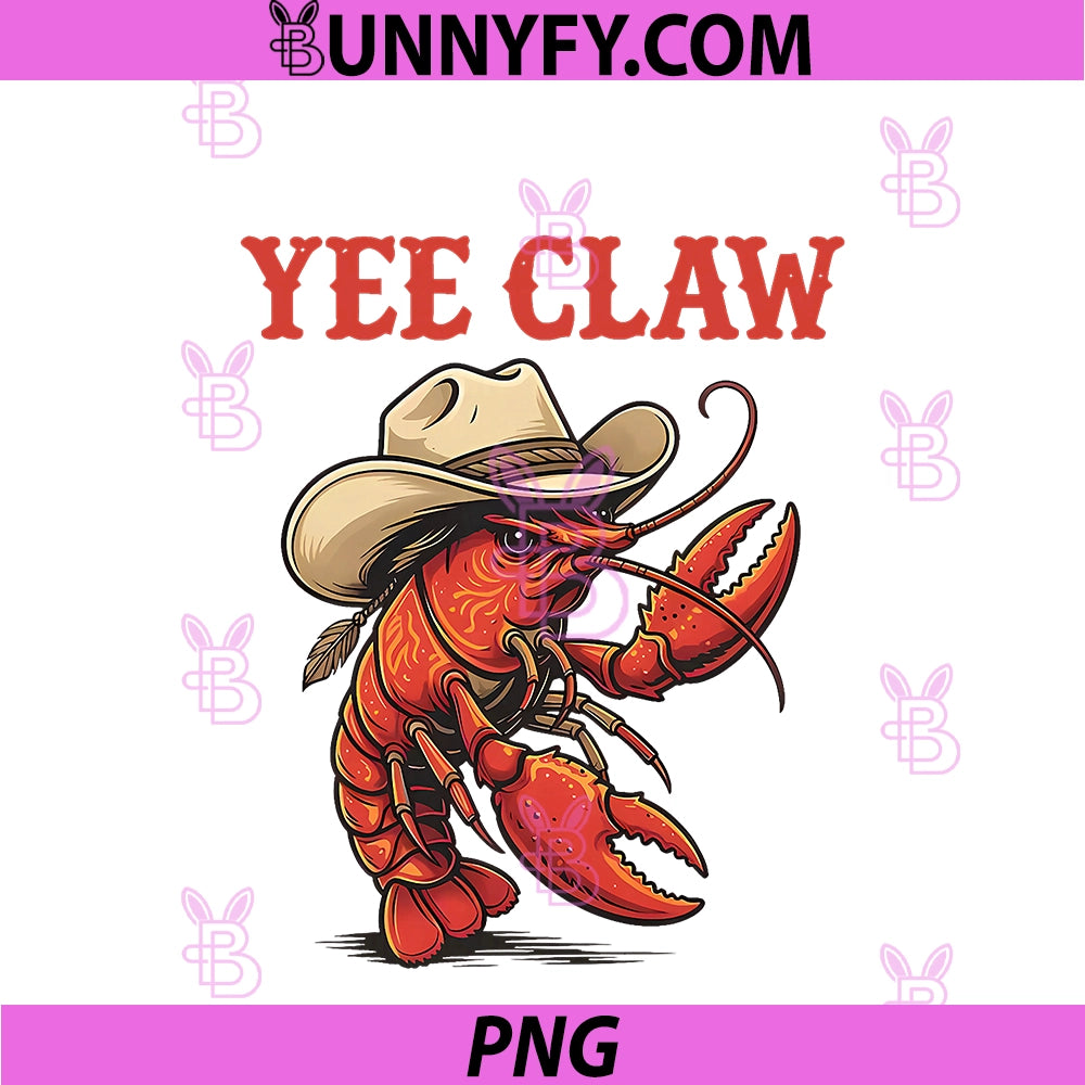Funny Vintage Yee Claw PNG, Crawfish Boil Cajun Seafood Festival PNG
