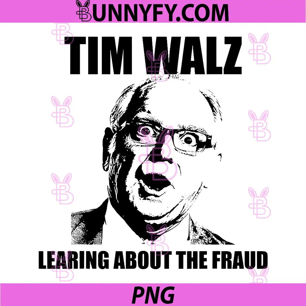Tim Walz Political Meme Portrait PNG, Learning About The Fraud PNG
