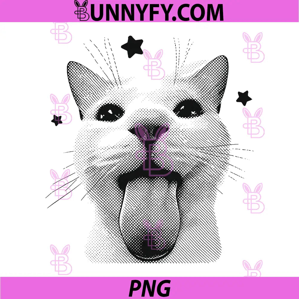 Funny Y2k Cat Silly PNG, Cats 90s Retro Kitten Meme 90s Grunge PNG
