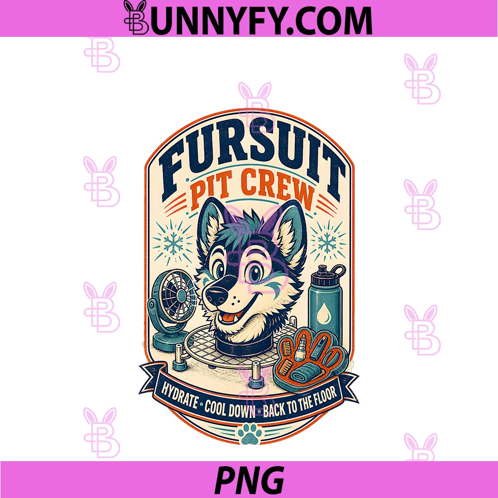 Fursuit Furry Pit Crew PNG, Cooling Crew Graphic PNG