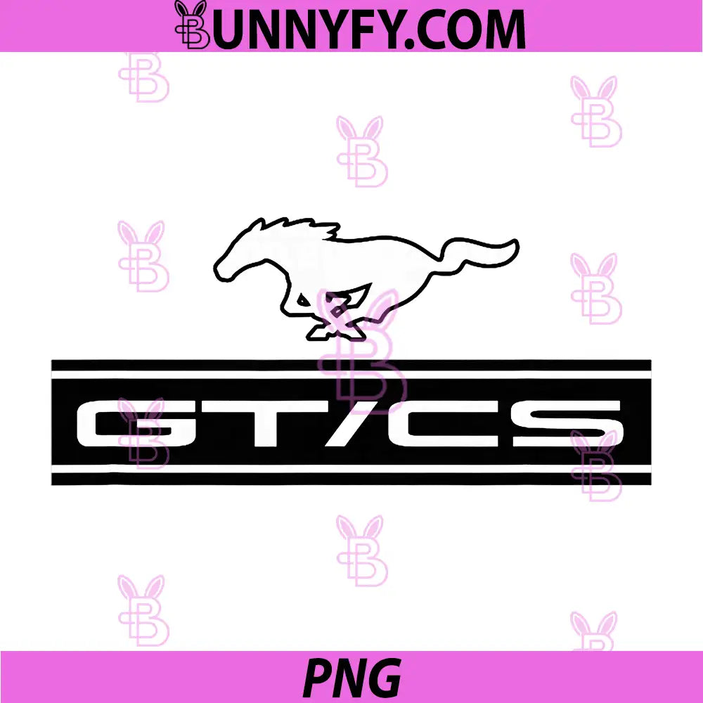GT CS Logo PNG, Running Horse Muscle Car Design PNG