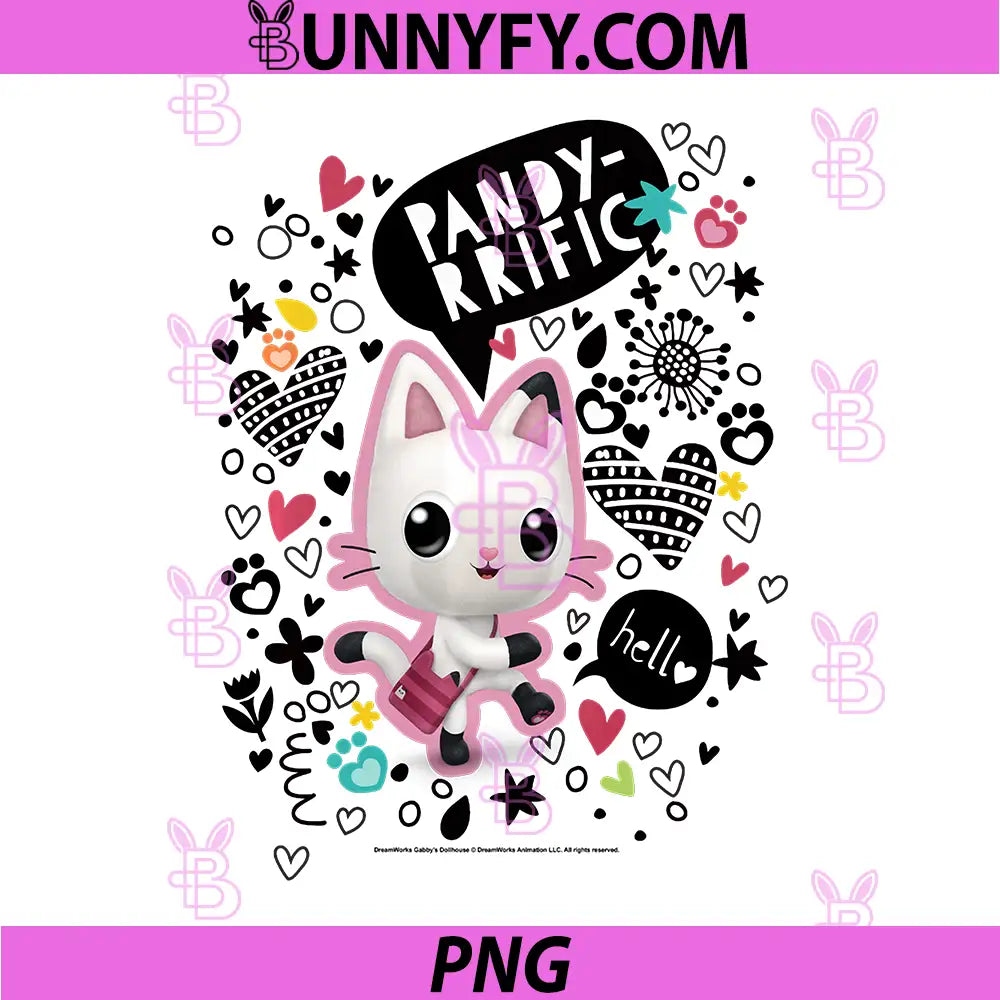 Gabbys Dollhouse Pandy PNG, Paws Pandy Rrific Doodles PNG