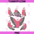 Galah Cockatoo Pattern Pink Parrot PNG, Funny Birb Doodles PNG