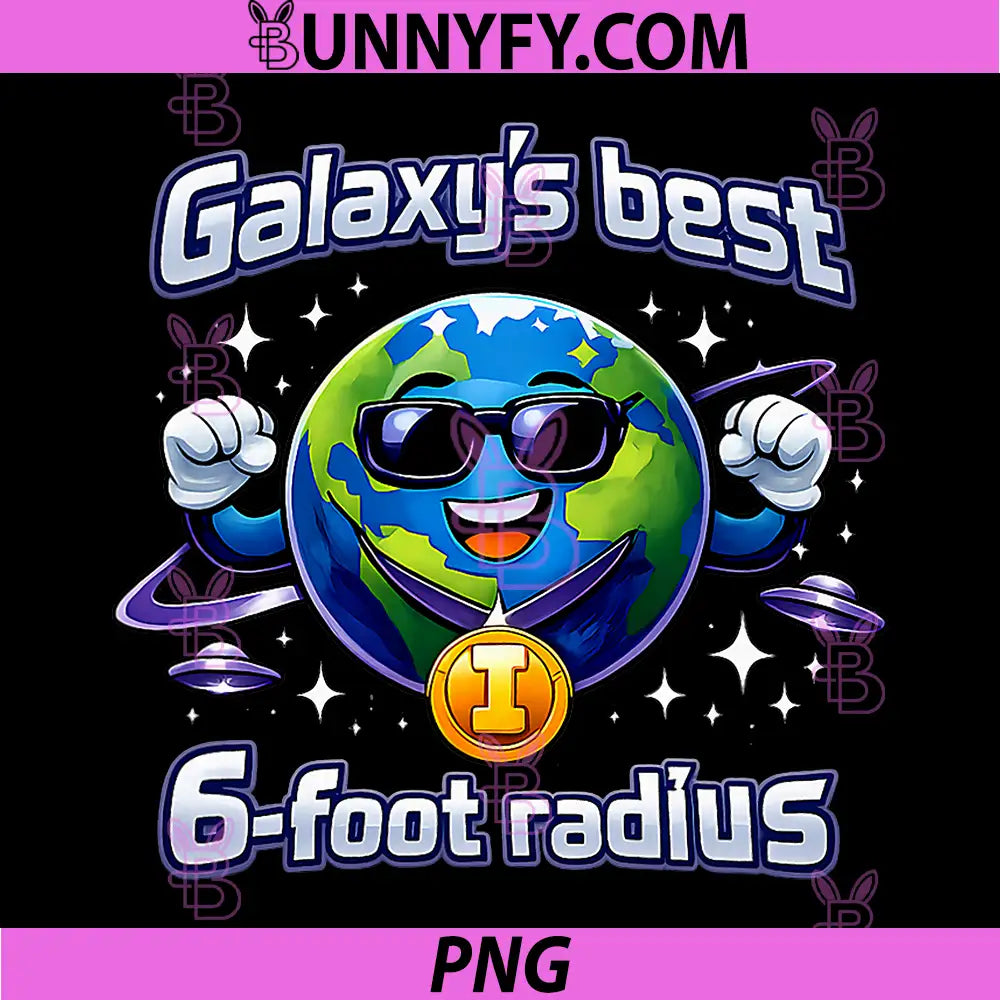 Galaxys Best 6 Foot Radius PNG, Earth Medal Badge PNG
