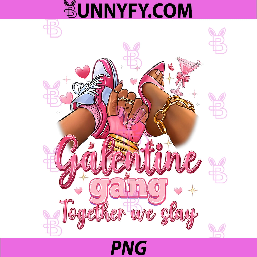 Galentine Gang Black Women High Heels PNG, Sneakers Nails Graphic PNG