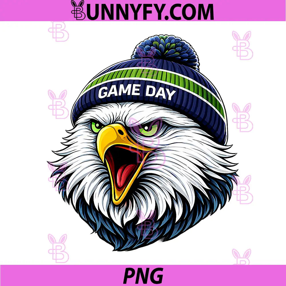 Game Day Eagle Beanie PNG, Fierce Eagle Sports Fan PNG
