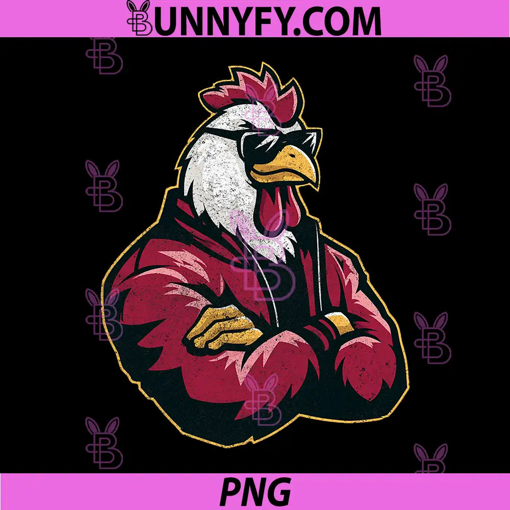 Gamecock Rooster Tough Attitude PNG, Vintage Sports Mascot Art PNG