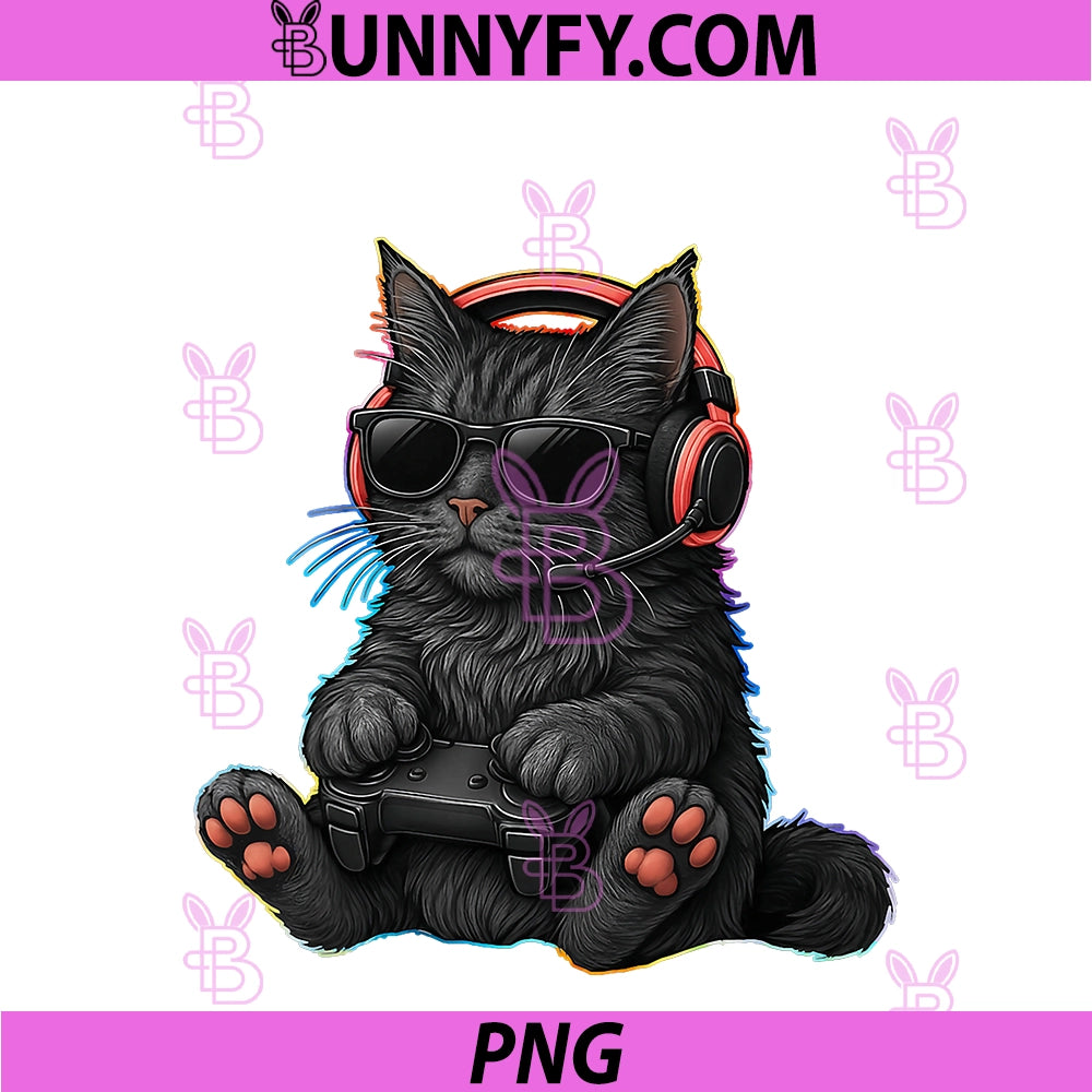 Gamer Cat Video Games PNG, Funny Gaming PNG