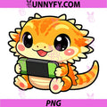 Gaming Bearded Dragon PNG, Gamer Cute Animal Pet PNG