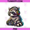 Gaming Raccoon Video Games PNG, Raccoon Lovers Gamers PNG