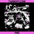 Gangster Cats Vintage PNG, Black Cat PNG, Retro Funny Cat PNG