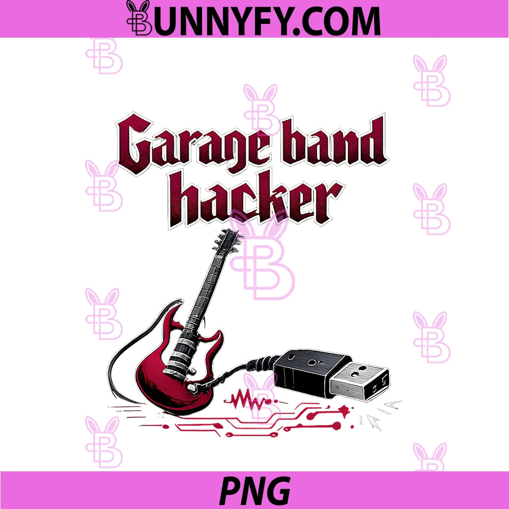 Garage Band Hacker PNG, IT Reboot Humor Guitar USB PNG