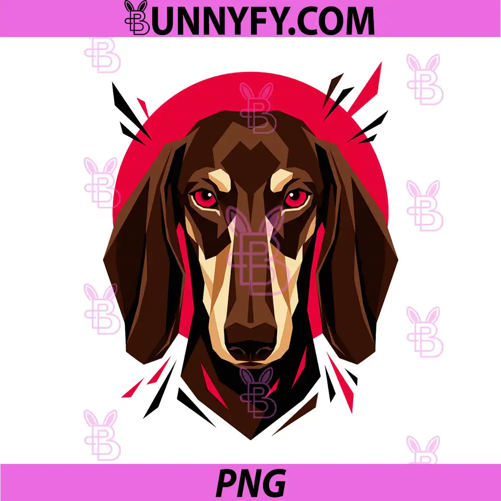 Geometric Dachshund Japanese PNG, Aesthetic Art Japan PNG