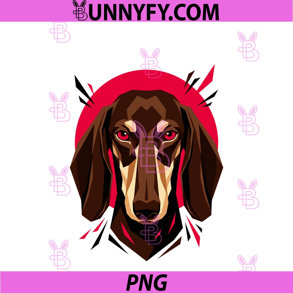 Geometric Dachshund Japanese PNG, Aesthetic Art Japan PNG
