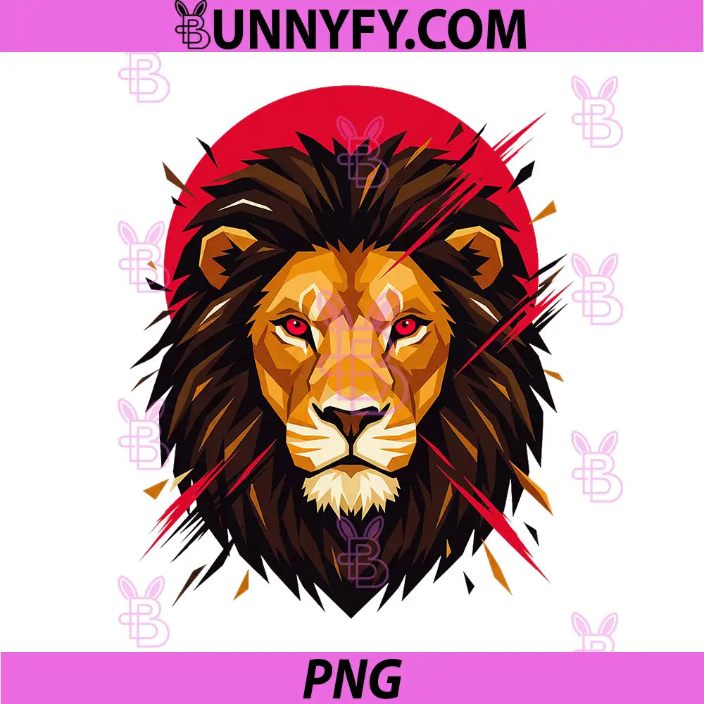 Geometric Lion Japanese PNG, Aesthetic Art Japan Tokyo Pop PNG