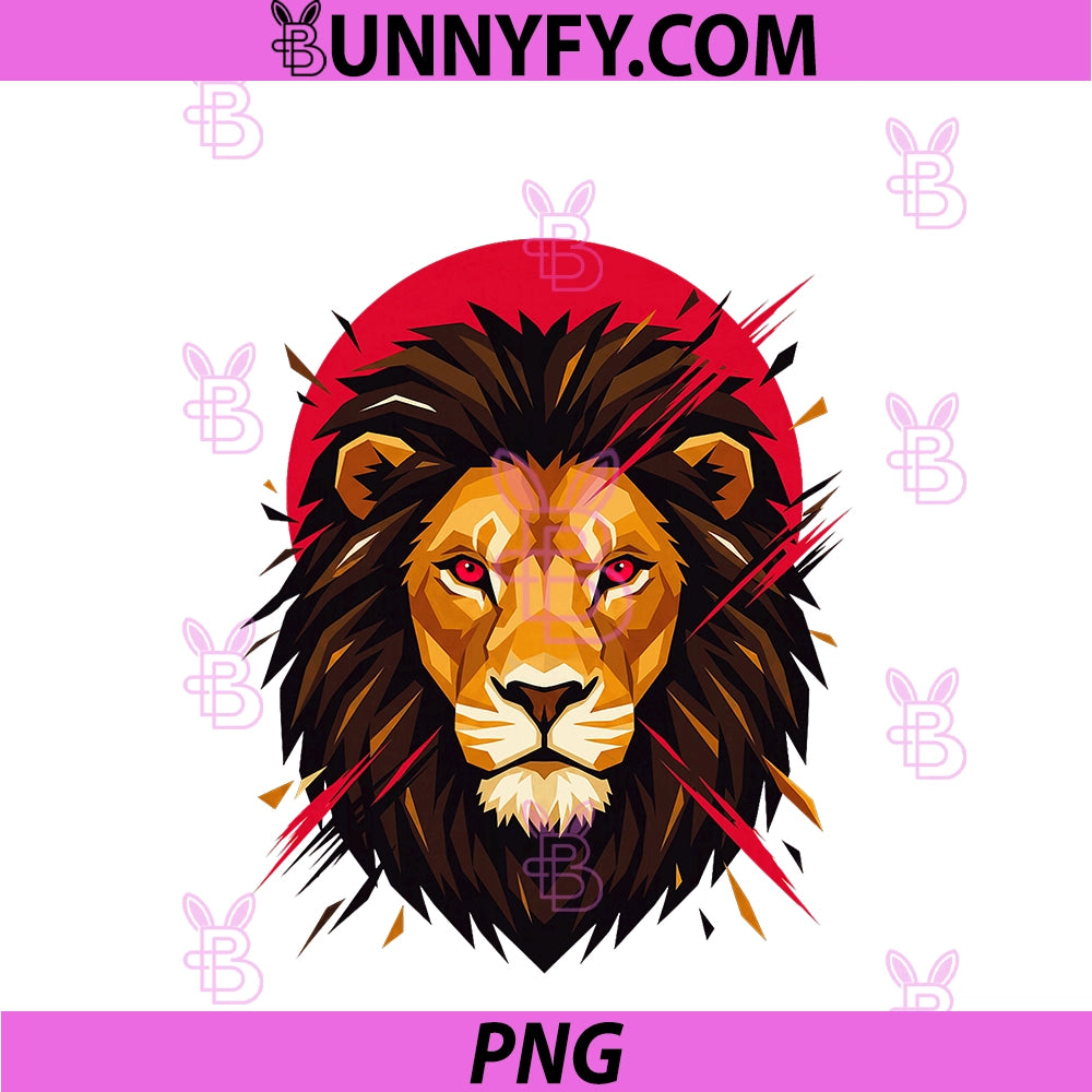 Geometric Lion Japanese PNG, Aesthetic Art Japan Tokyo Pop PNG