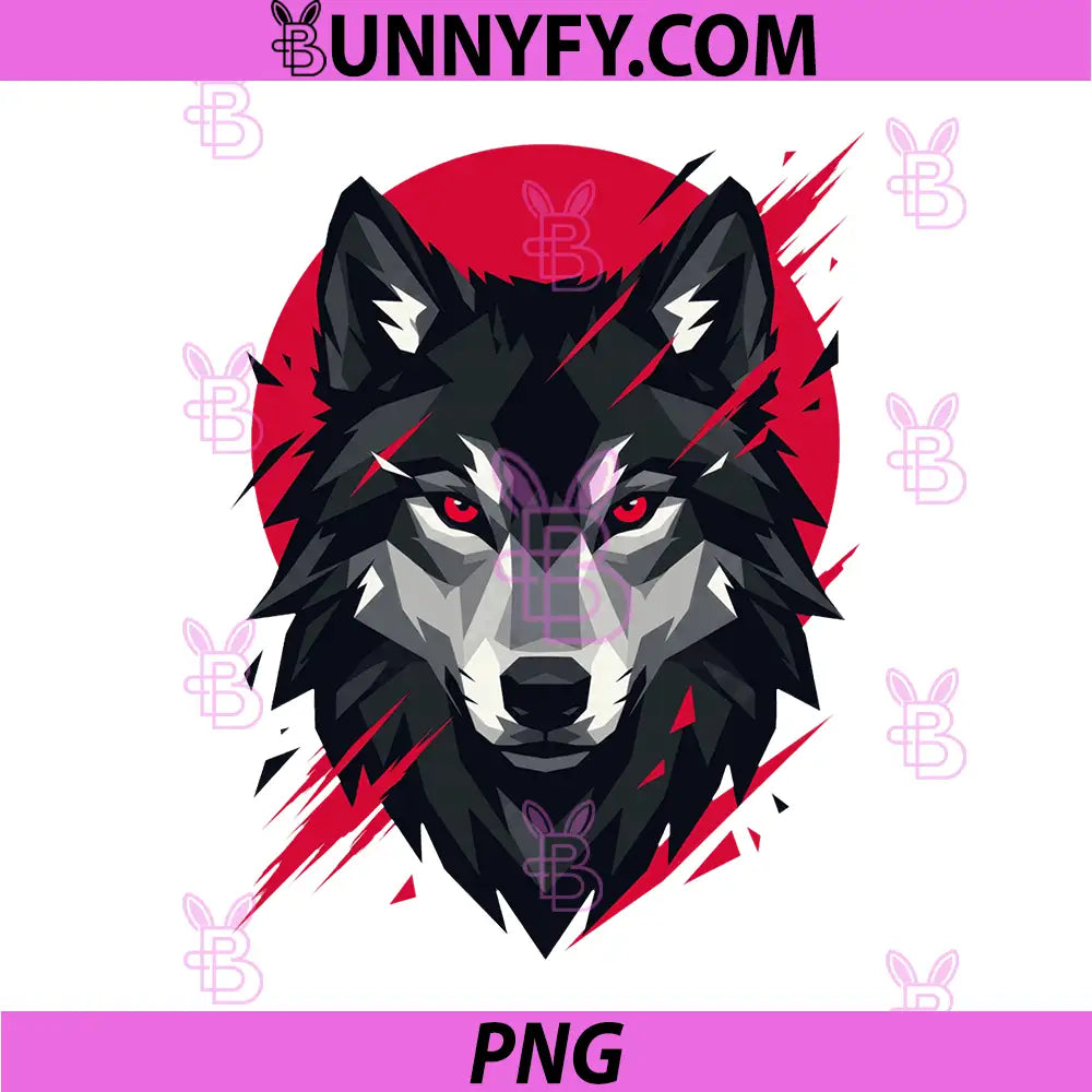Geometric Wolf Head Red PNG, Circle Japan Tokyo Japanese PNG