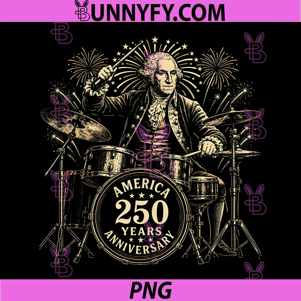George America 250 Years PNG, Anniversary Drummer 4th of July PNG