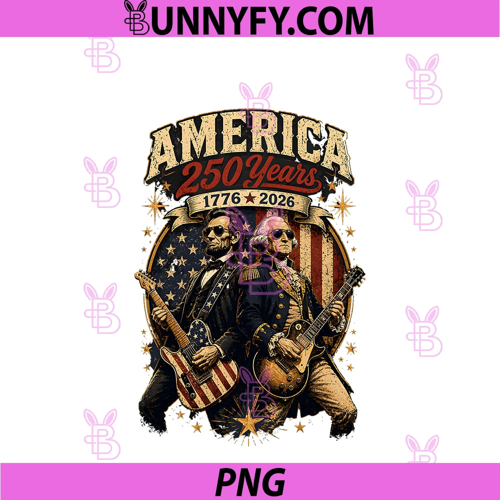 George Washington Abraham Lincoln PNG, Playing Guitar 4th July PNG