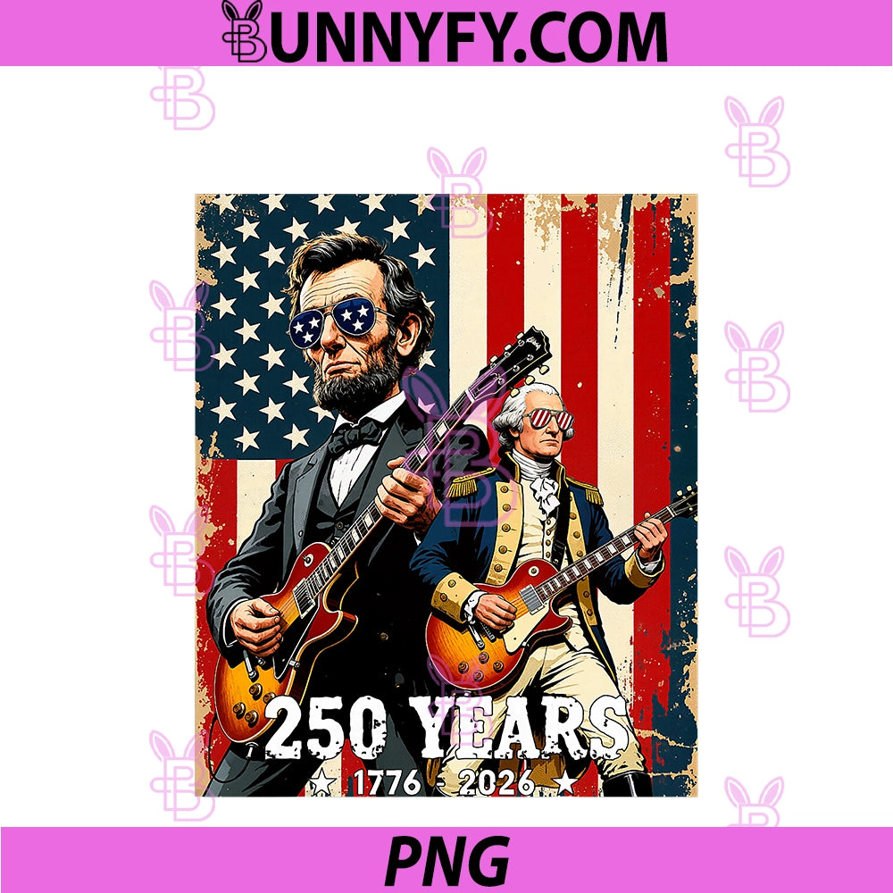 George Washington Abraham Lincoln Playing Guitar PNG, 4th Of July PNG