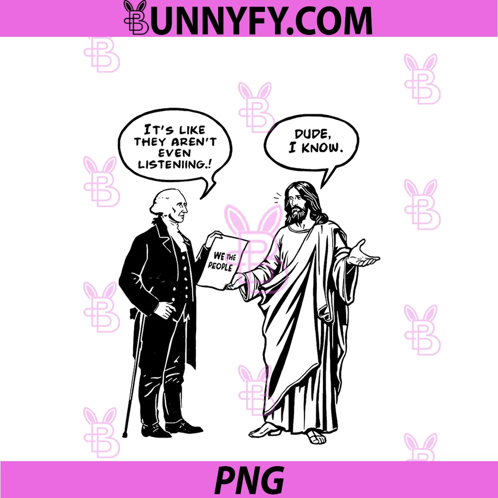 George Washington Jesus PNG, Funny Historical Religious Meme PNG