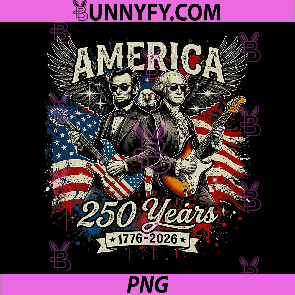 George Washington PNG, Lincoln Playing Guitar 250 Years America PNG
