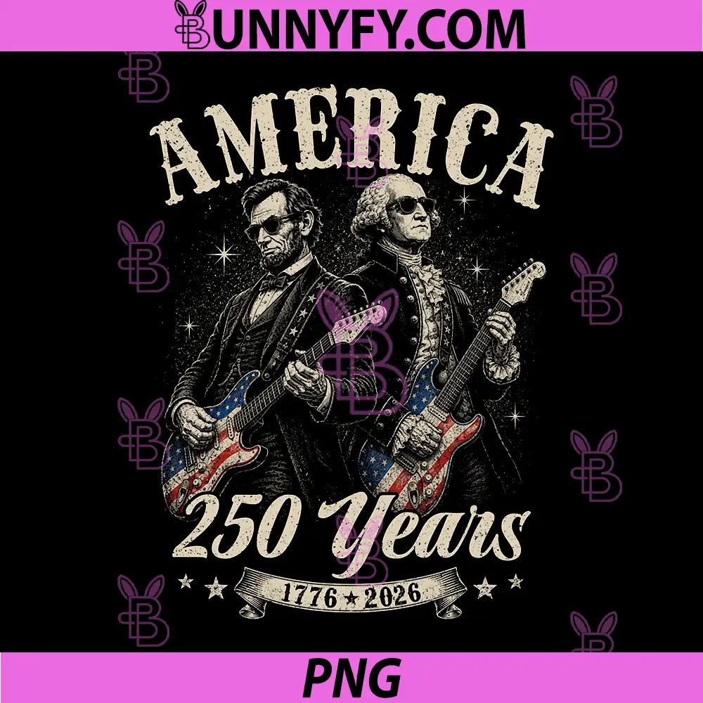 George Washington Lincoln Playing Guitar PNG, Abe Lincoln 250th PNG
