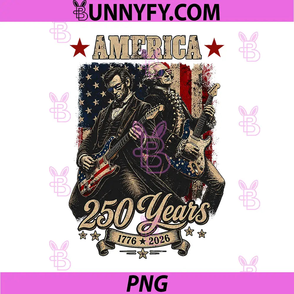 George Washington Lincoln Playing Guitar PNG, Abe Lincoln 250th PNG