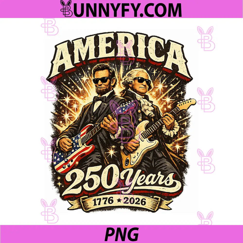 George Washington Lincoln Playing Guitar PNG, Abe Lincoln 250th PNG
