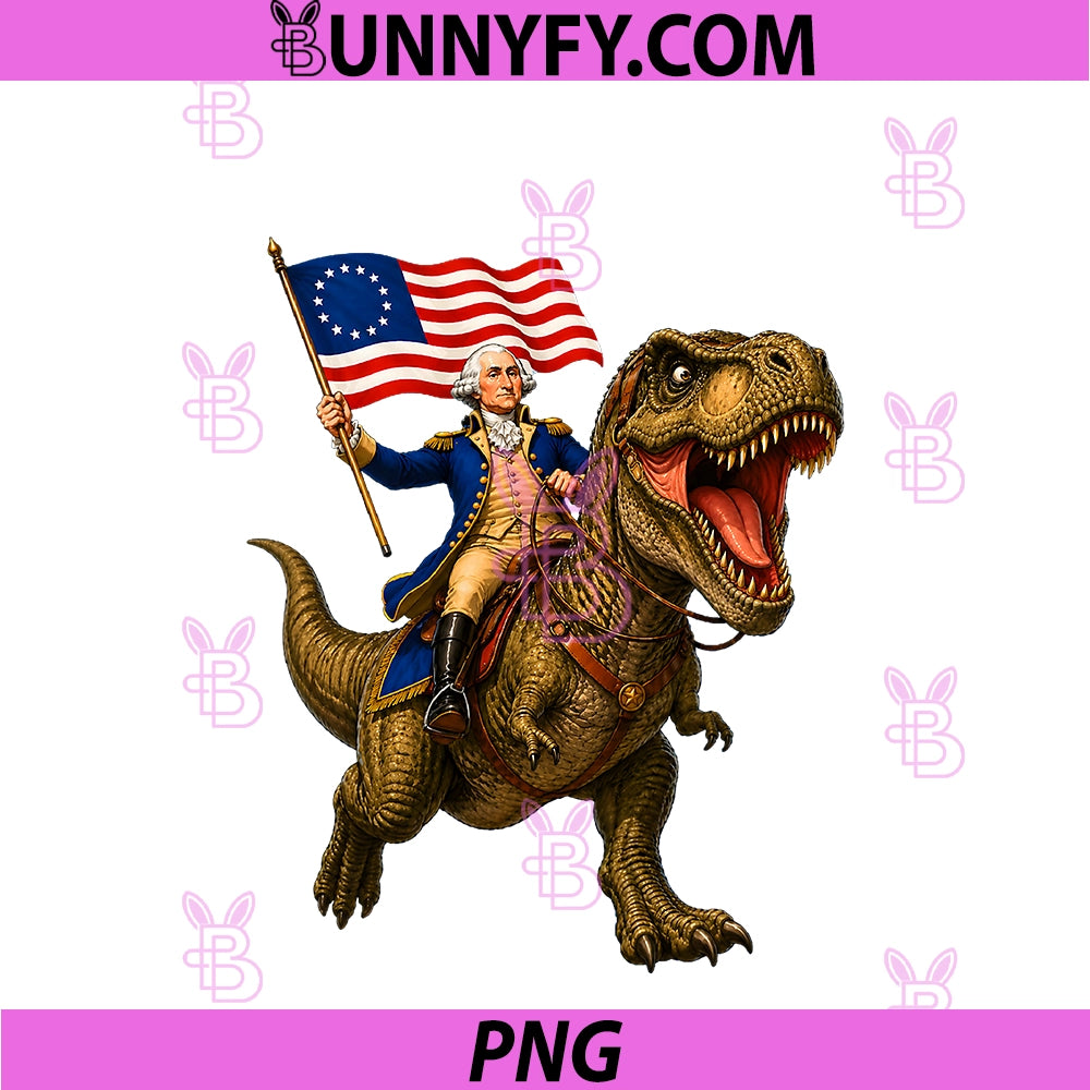 George Washington PNG, Riding A Dinosaur PNG