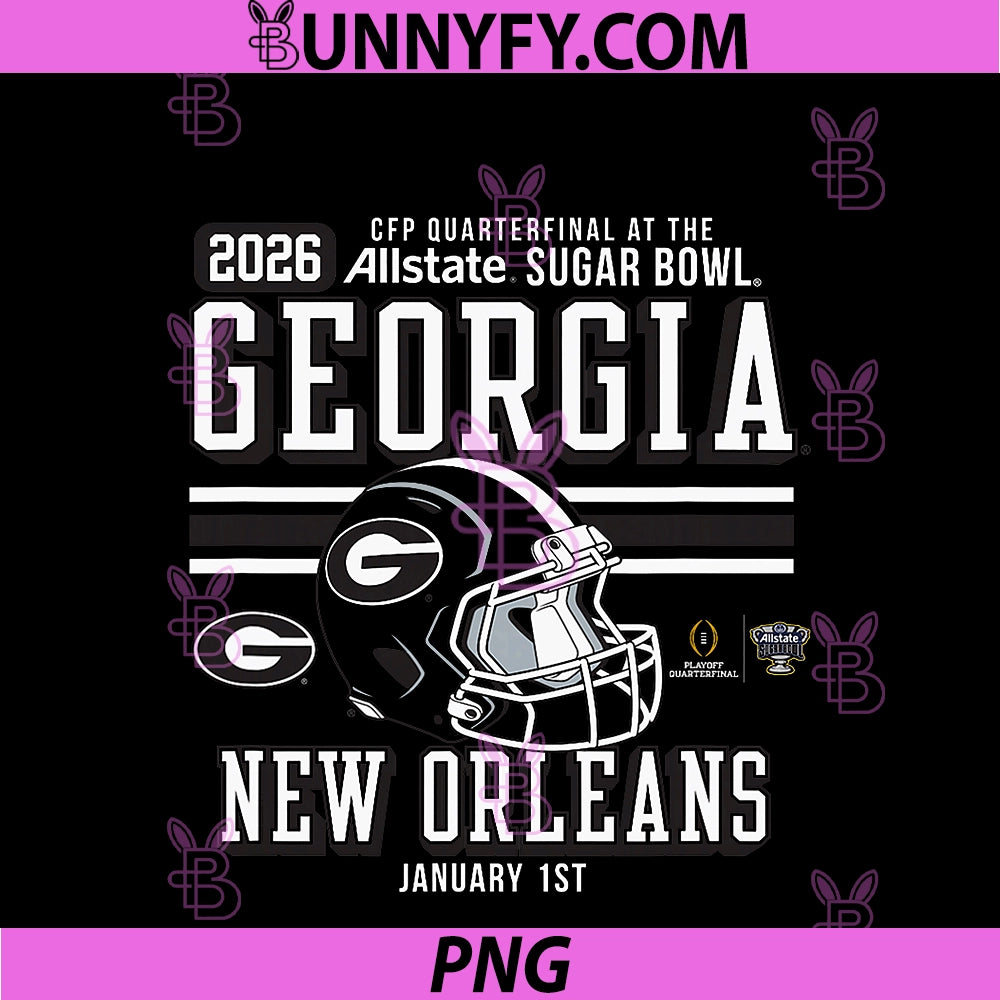 Georgia Bulldogs Sugar Bowl CFP Quarterfinal PNG, 2025-2026 Red PNG