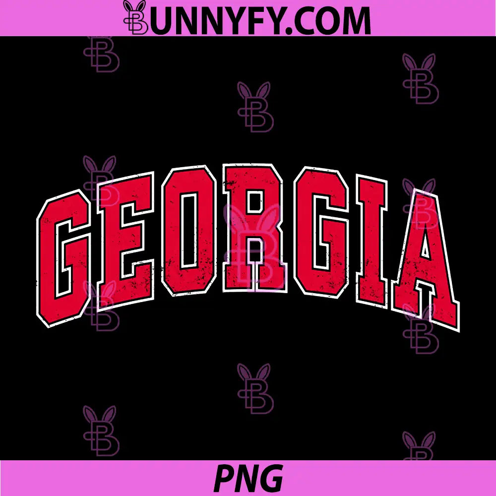 Georgia GA Vintage PNG, Sports Design Red Style PNG