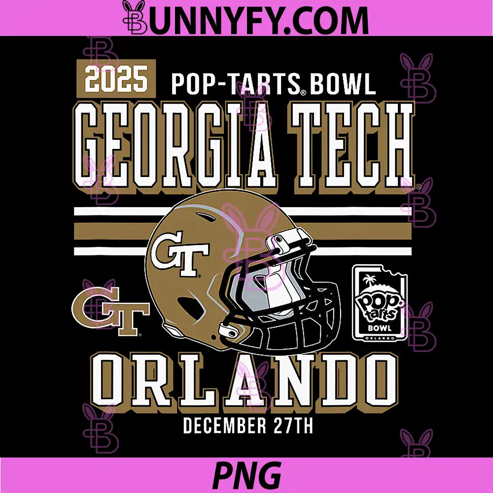 Georgia Tech Yellow Jackets PNG, Pop Tarts Bowl 2025 Navy PNG