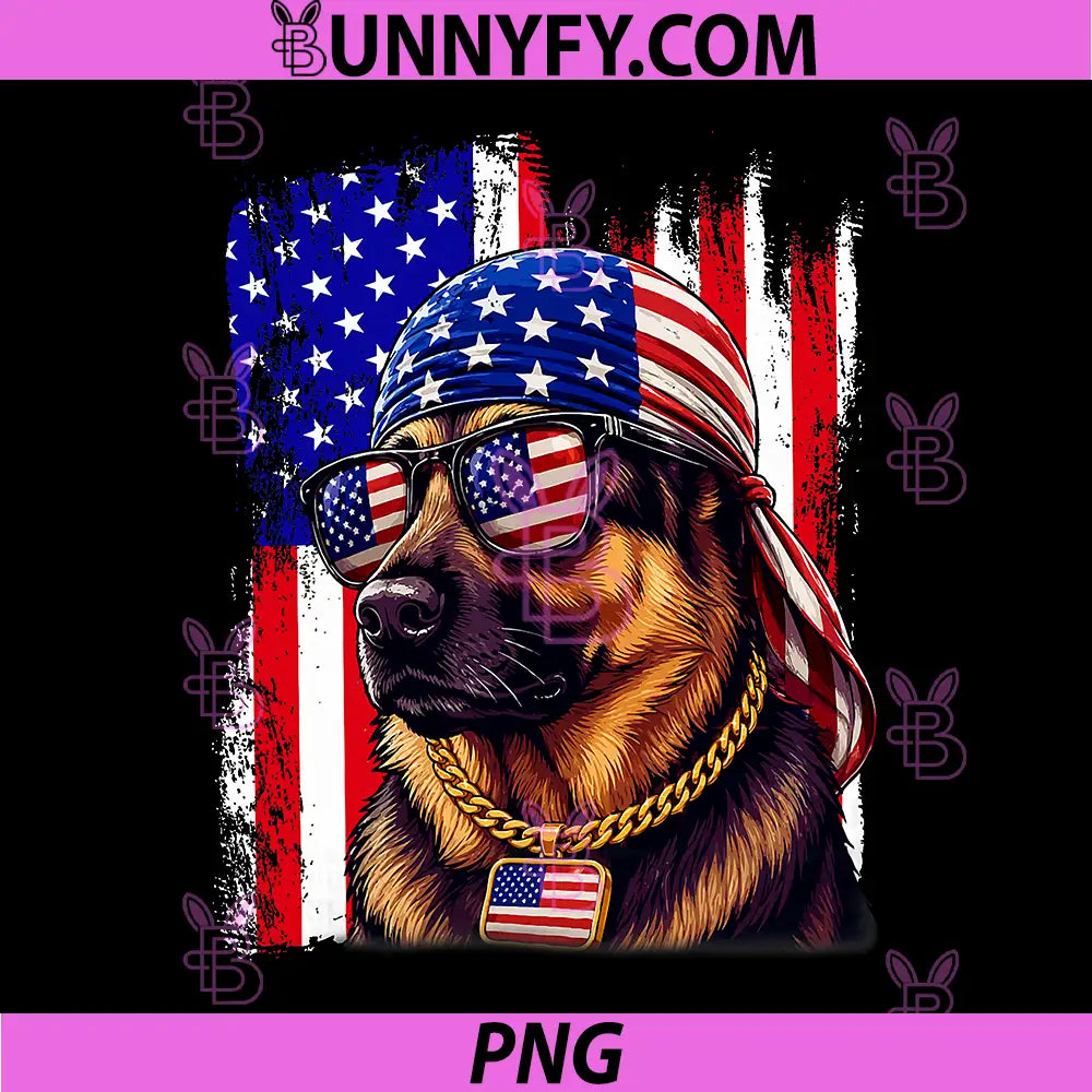 German Shepherd Americas Flag PNG, 250th Patriotic Dog Fireworks PNG