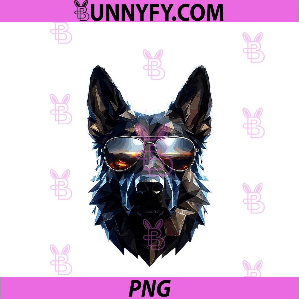 German Shepherd Dog PNG, With Sunglasses Dog I Love Shepherd Dogs PNG