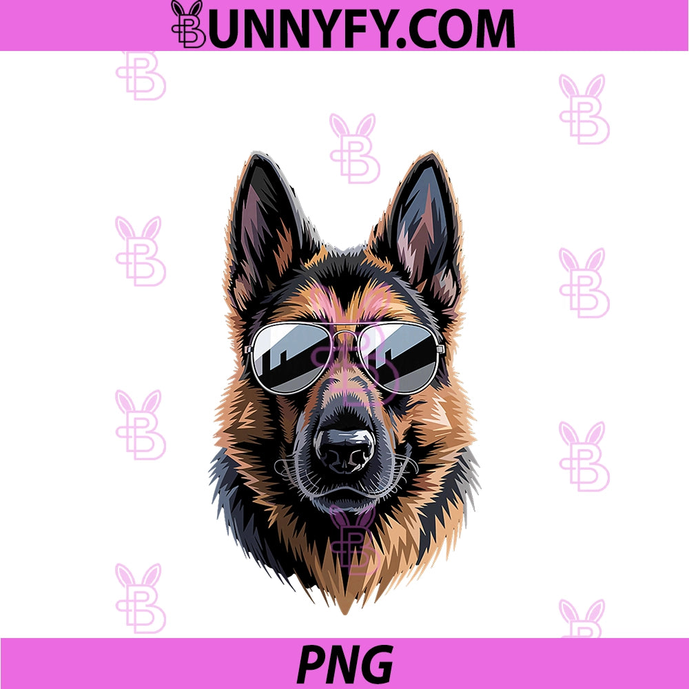 German Shepherd Dog PNG, With Sunglasses Dog I Love Shepherd Dogs PNG