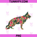 German Shepherd Flower PNG, Funny Dog Silhouette Floral Gifts PNG