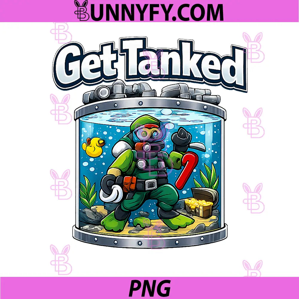 Get Tanked PNG, Plumber Pipe Pun PNG, Scuba Cartoon Graphic PNG