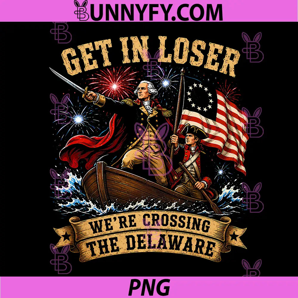 Get in Loser We’re Crossing The Delaware PNG, 4th of July 250th PNG