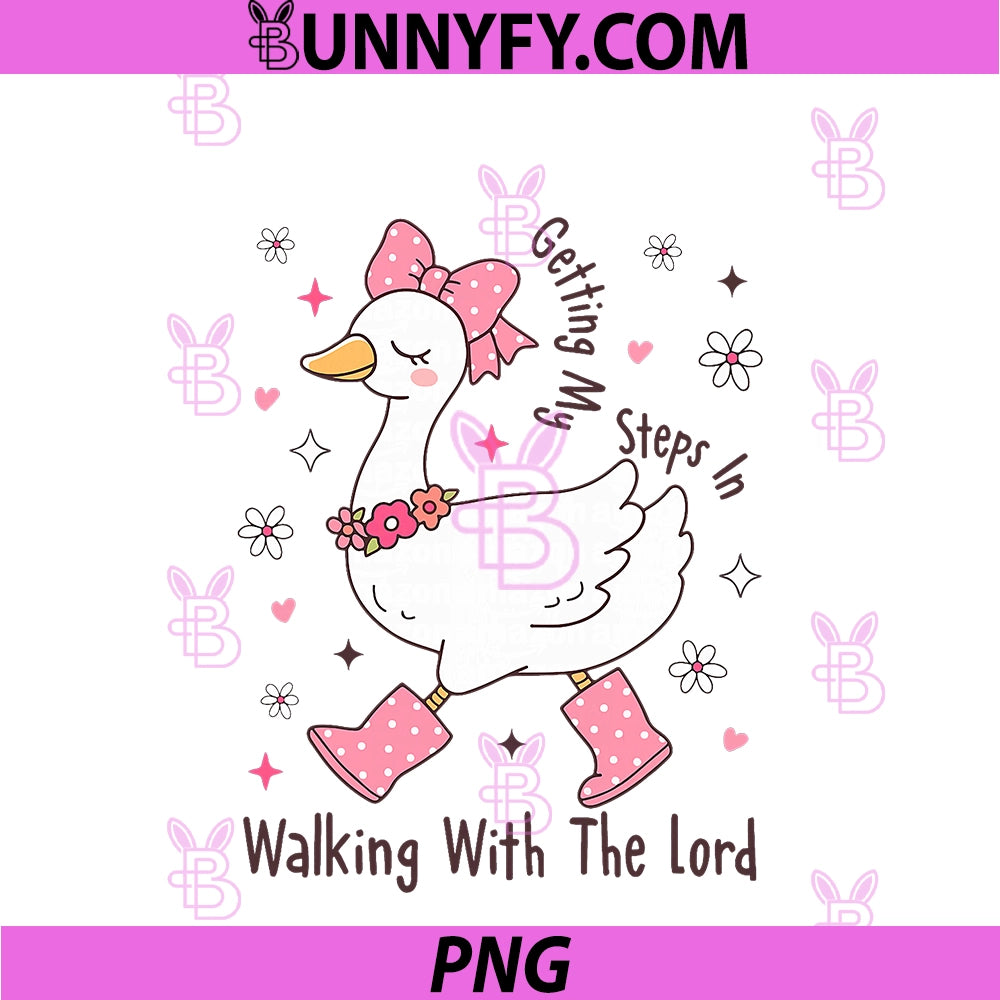 Getting My Steps In Walking With The Lord PNG, Christian Goose PNG