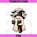 Ghost Cat Spooky Black PNG, Funny Halloween Coffee Lover PNG