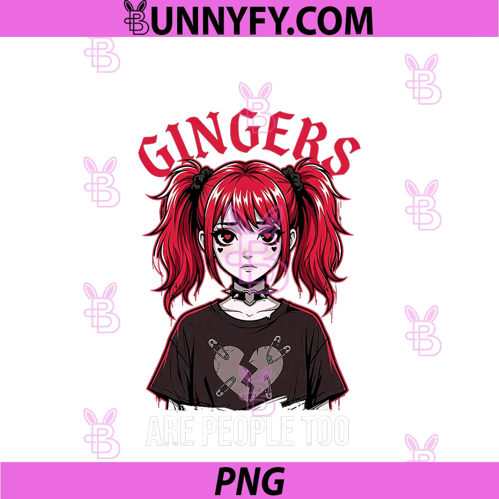 Gingers Are People Too Redhead E-Girl Anime Punk PNG