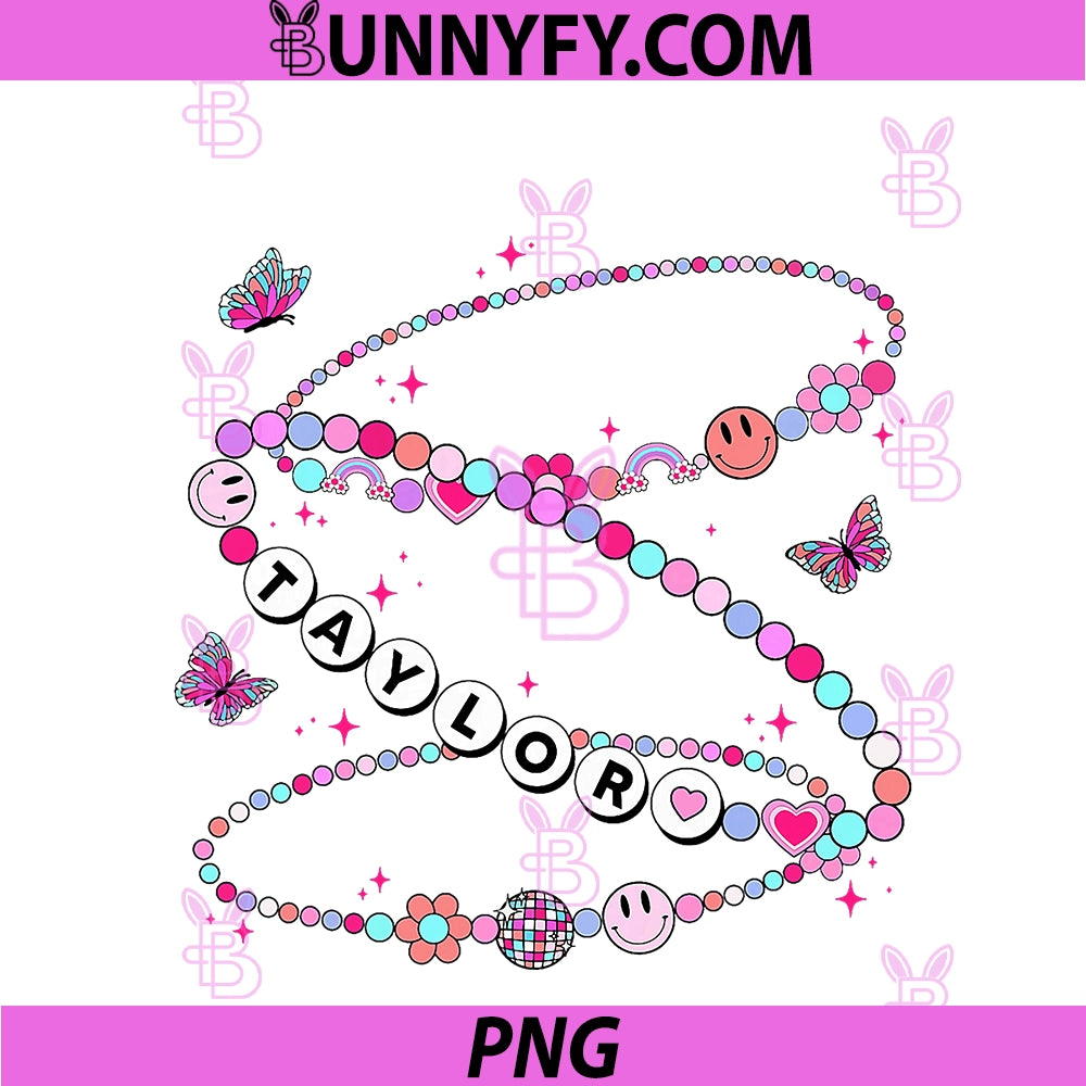 Girl 90s Friendship PNG, Bracelet Taylor First Name PNG